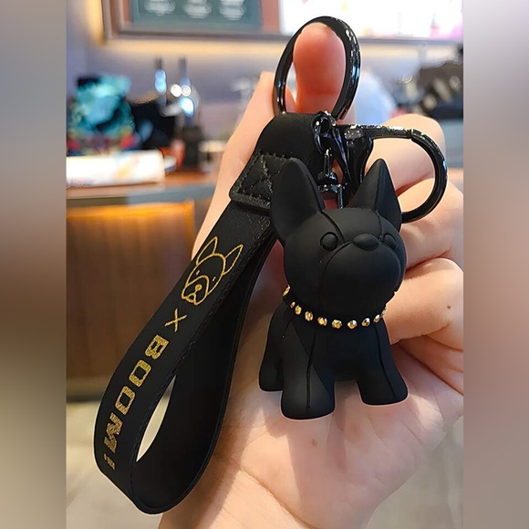 NWT French Bulldog Black Dog Keychain w/Silver Accent Collar Limited Edition - Picture 6 of 12